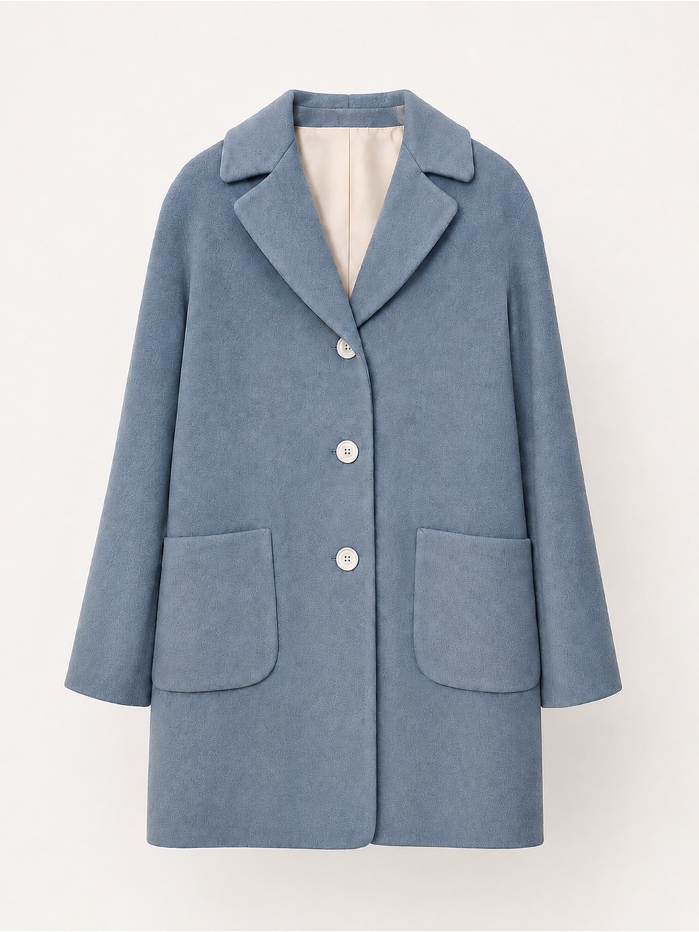 Max Mara–Inspired Wool Coat | Dusty Blue